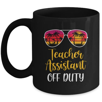 Teacher Assistant Off Duty Sunglasses Beach Sunset Mug-Coffee Mug-Mug-Black