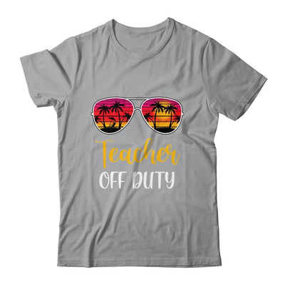 Teacher Off Duty Sunglasses Beach Sunset-T-Shirt & Tank Top-Classic T-Shirt-Sport Grey