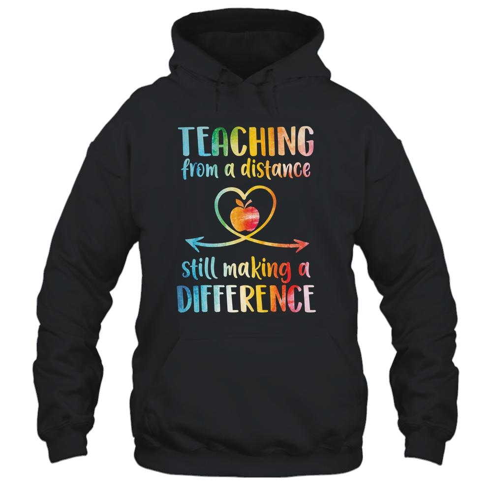 Teaching From Distance Making Difference Virtual Teacher Gifts-T-Shirt & Hoodie-Pullover Hoodie-Black