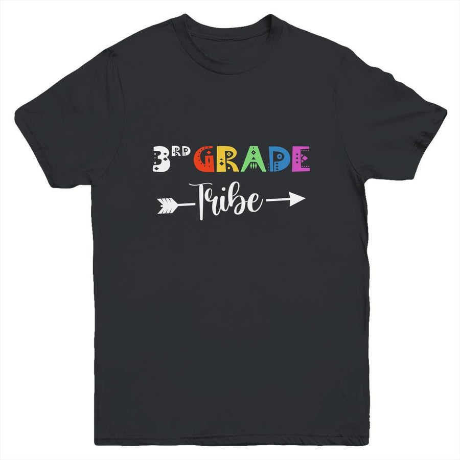 Team 3rd Third Grade Tribe Back To School Funny Teacher Youth-Youth Shirt-Youth T-Shirt-Black