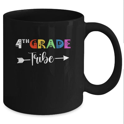 Team 4th Fourth Grade Tribe Back To School Funny Teacher Mug-Coffee Mug-Mug-Black