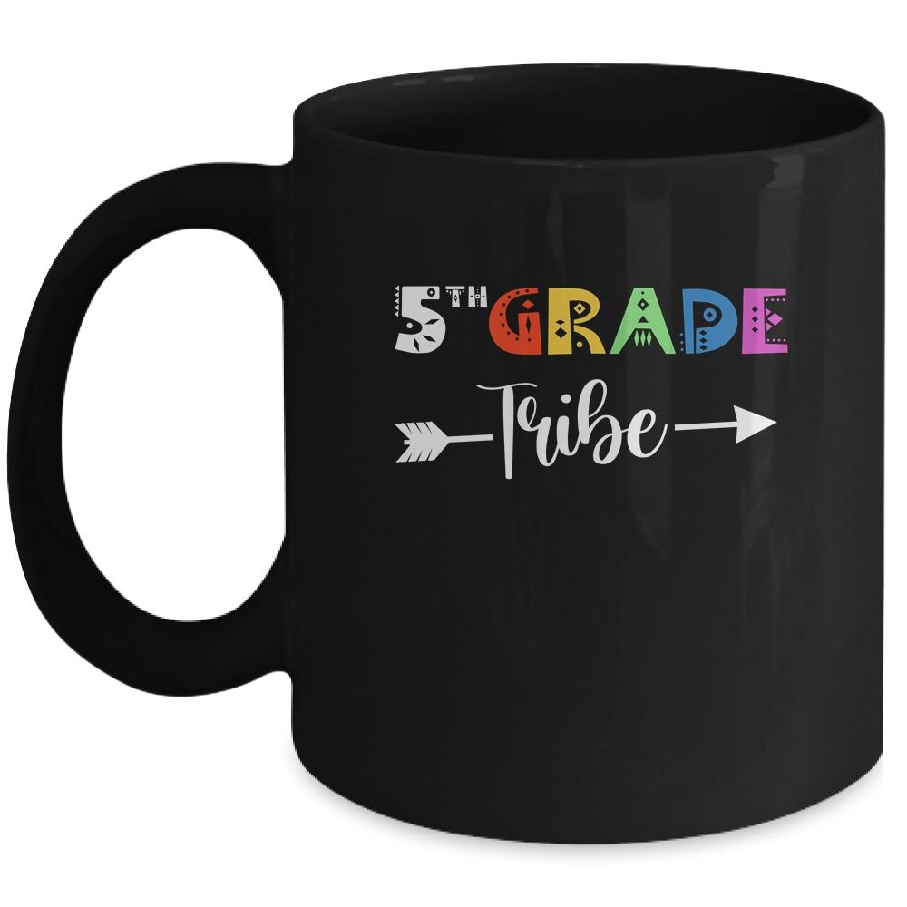 Team 5th Fifth Grade Tribe Back To School Funny Teacher Mug-Coffee Mug-Mug-Black