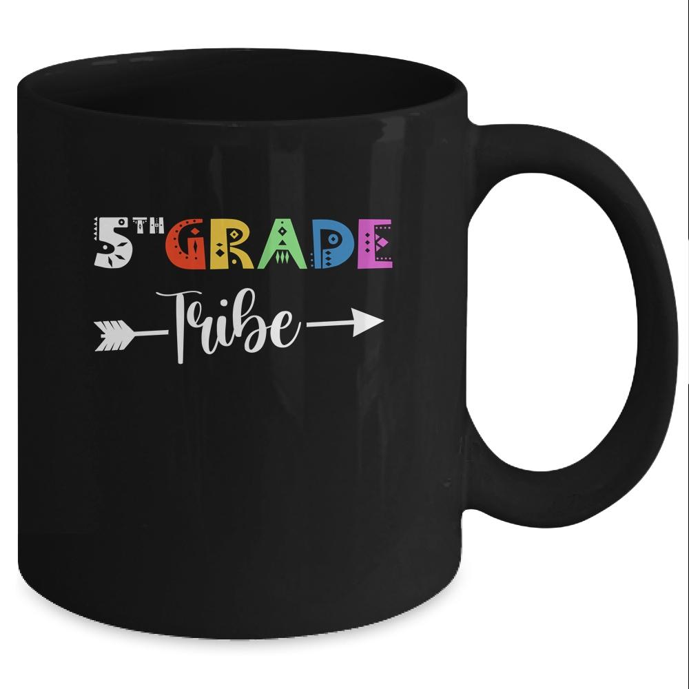 Team 5th Fifth Grade Tribe Back To School Funny Teacher Mug-Coffee Mug-Mug-Black