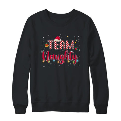 Team Naughty Christmas Funny Couple Matching Family Team-T-Shirt & Sweatshirt-Crewneck Sweatshirt-Black