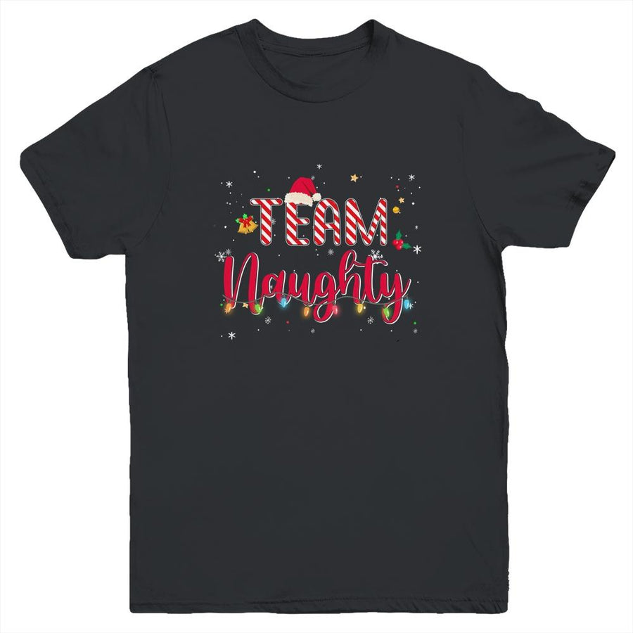 Team Naughty Christmas Funny Couple Matching Family Team Youth-Youth Shirt-Youth T-Shirt-Black