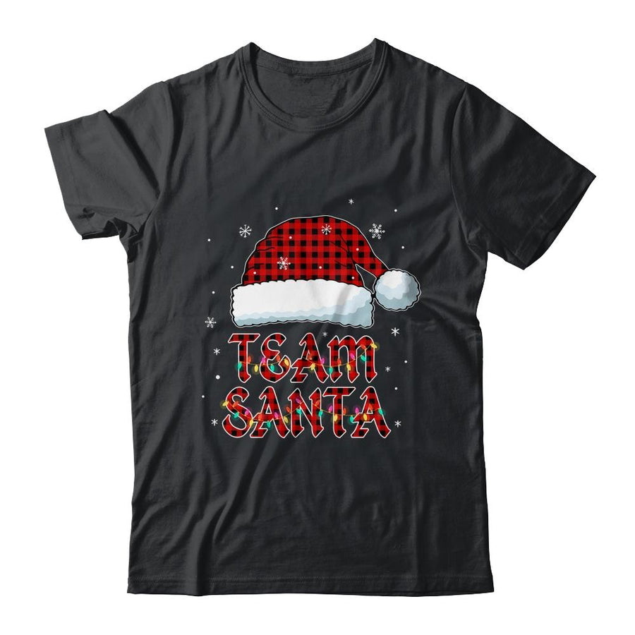 Team Santa Red Plaid Claus Hat Christmas-T-Shirt & Sweatshirt-Classic T-Shirt-Black