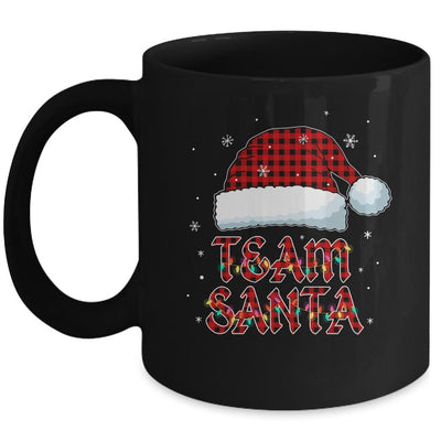 Team Santa Red Plaid Claus Hat Christmas Mug-Coffee Mug-Mug-Black