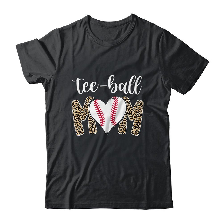 Teeball Mom Leopard Funny Tee-Ball Mom Mother's Day-T-Shirt & Tank Top-Classic T-Shirt-Black