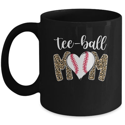 Teeball Mom Leopard Funny Tee-Ball Mom Mother's Day Mug-Coffee Mug-Mug-Black
