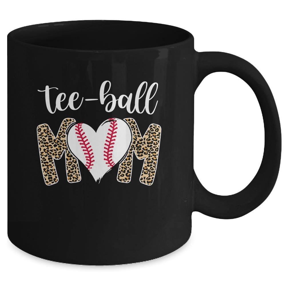 Teeball Mom Leopard Funny Tee-Ball Mom Mother's Day Mug-Coffee Mug-