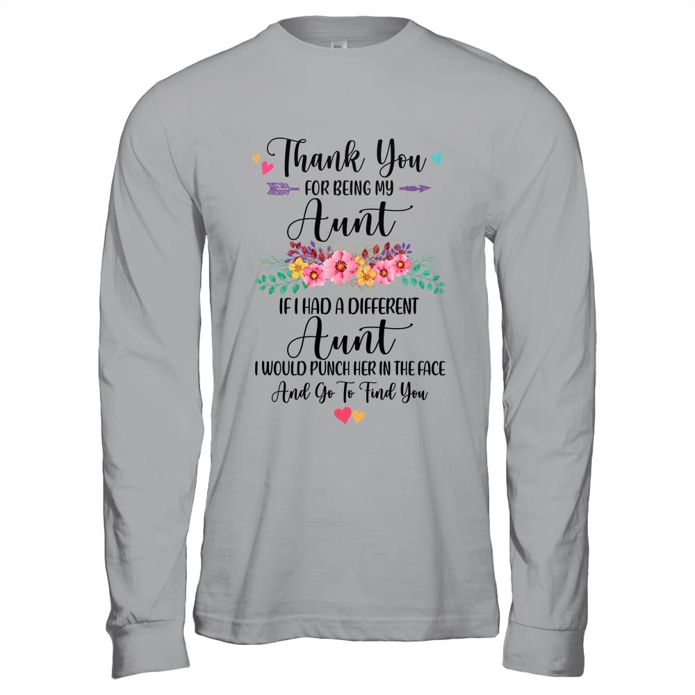 Thank You For Being My Aunt Gift-T-Shirt & Hoodie-Long Sleeve T-Shirt-Sport Grey