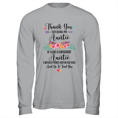Thank You For Being My Auntie Gift-T-Shirt & Hoodie-Long Sleeve T-Shirt-Sport Grey