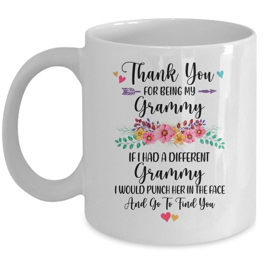Thank You For Being My Grammy Gift Mug-Coffee Mug-Mug-White