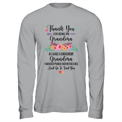 Thank You For Being My Grandma Gift-T-Shirt & Hoodie-Long Sleeve T-Shirt-Sport Grey