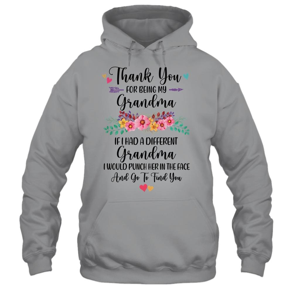 Thank You For Being My Grandma Gift-T-Shirt & Hoodie-Pullover Hoodie-Sport Grey