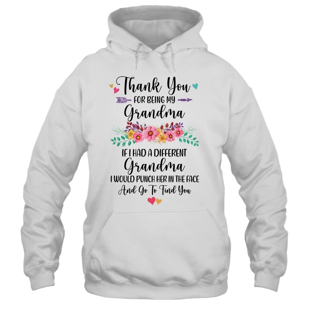 Thank You For Being My Grandma Gift-T-Shirt & Hoodie-Pullover Hoodie-White