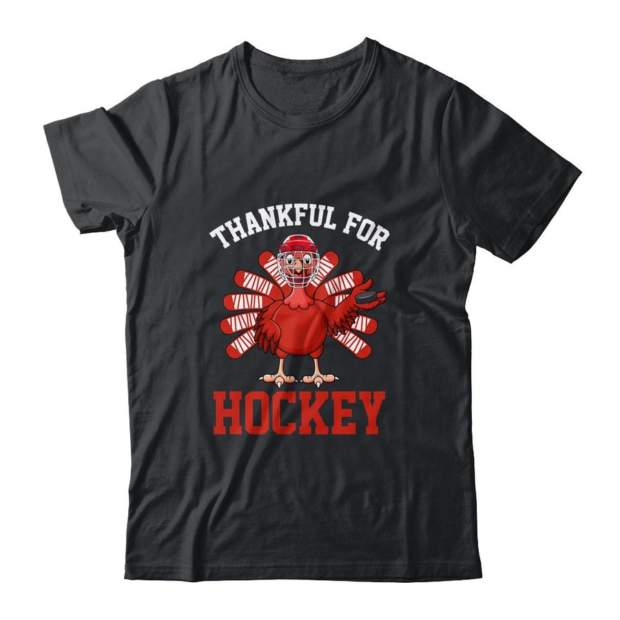 Thankful For Hockey Turkey Thanksgiving-T-Shirt & Hoodie-Classic T-Shirt-Black