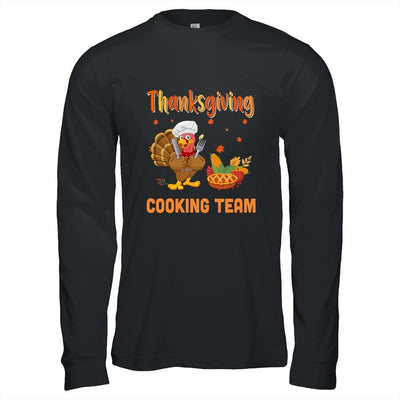 Thanksgiving Cooking Team Thankful Blessed Dinner Turkey-T-Shirt & Hoodie-Long Sleeve T-Shirt-Black