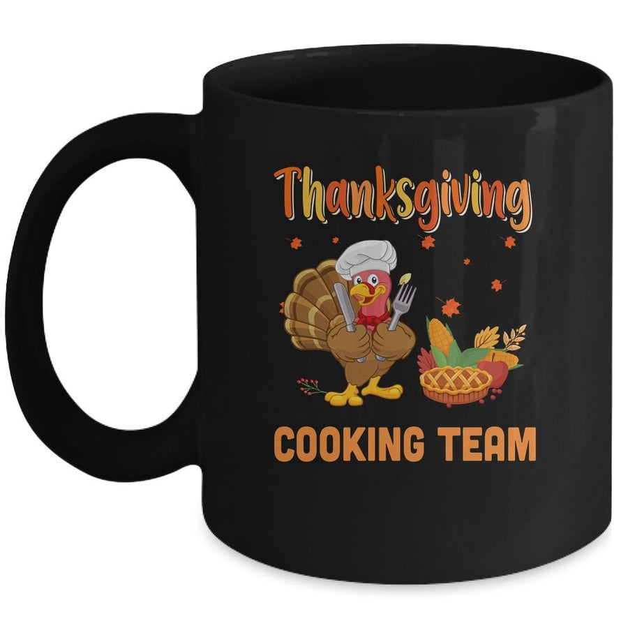 Thanksgiving Cooking Team Thankful Blessed Dinner Turkey Mug-Coffee Mug-Mug-Black