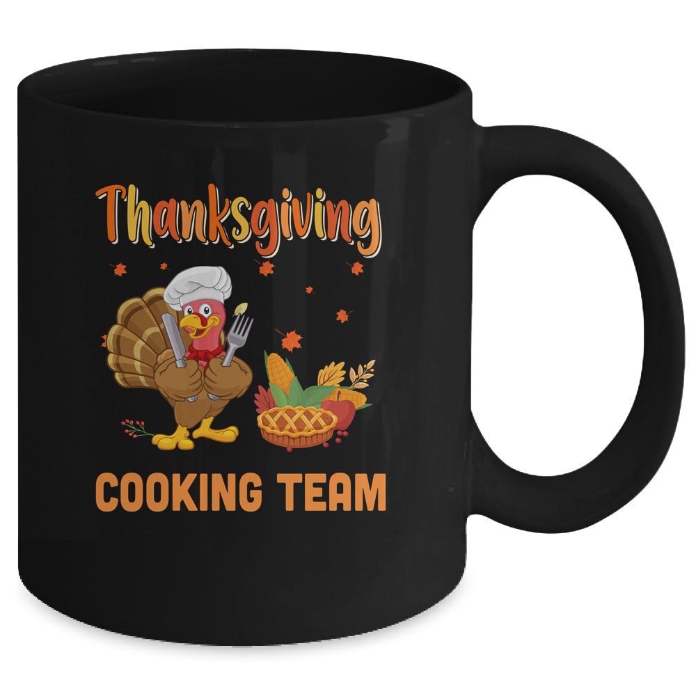 Thanksgiving Cooking Team Thankful Blessed Dinner Turkey Mug-Coffee Mug-Mug-Black