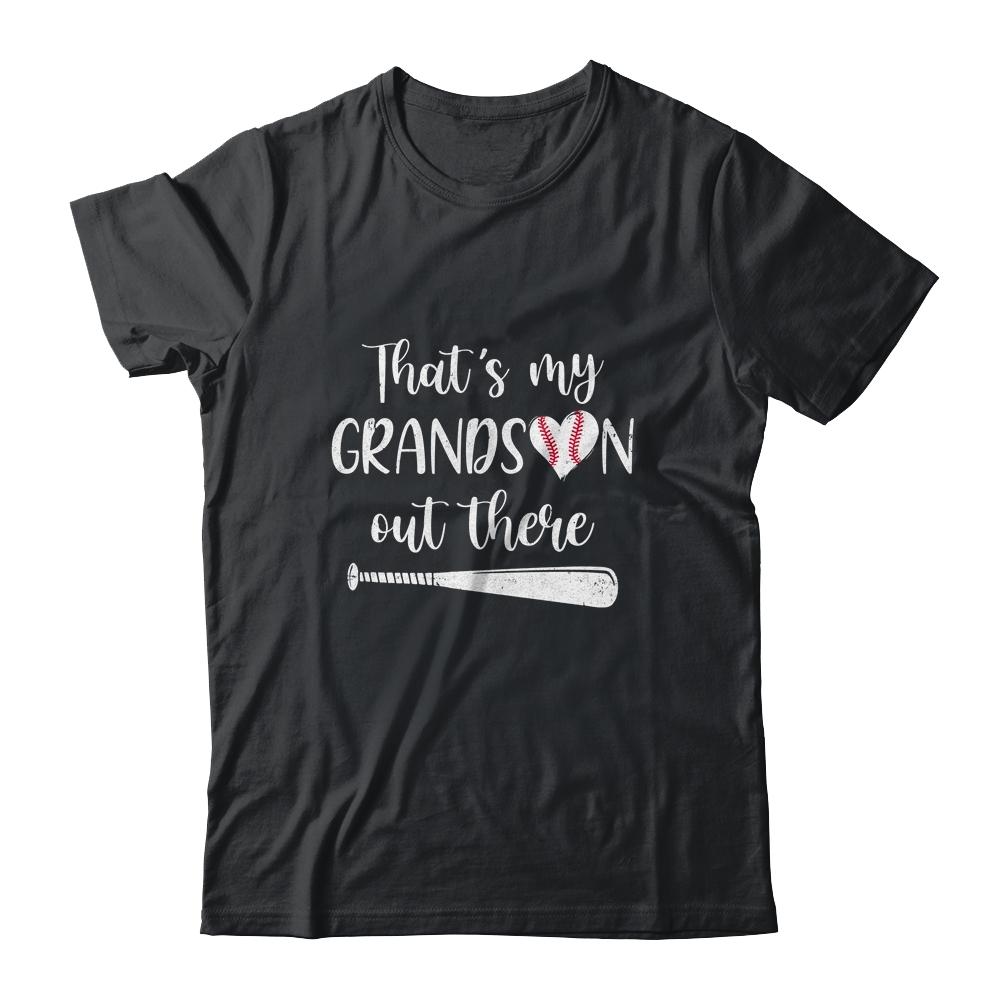 That's My Grandson Out There Baseball Grandma Nana-T-Shirt & Tank Top-Classic T-Shirt-Black