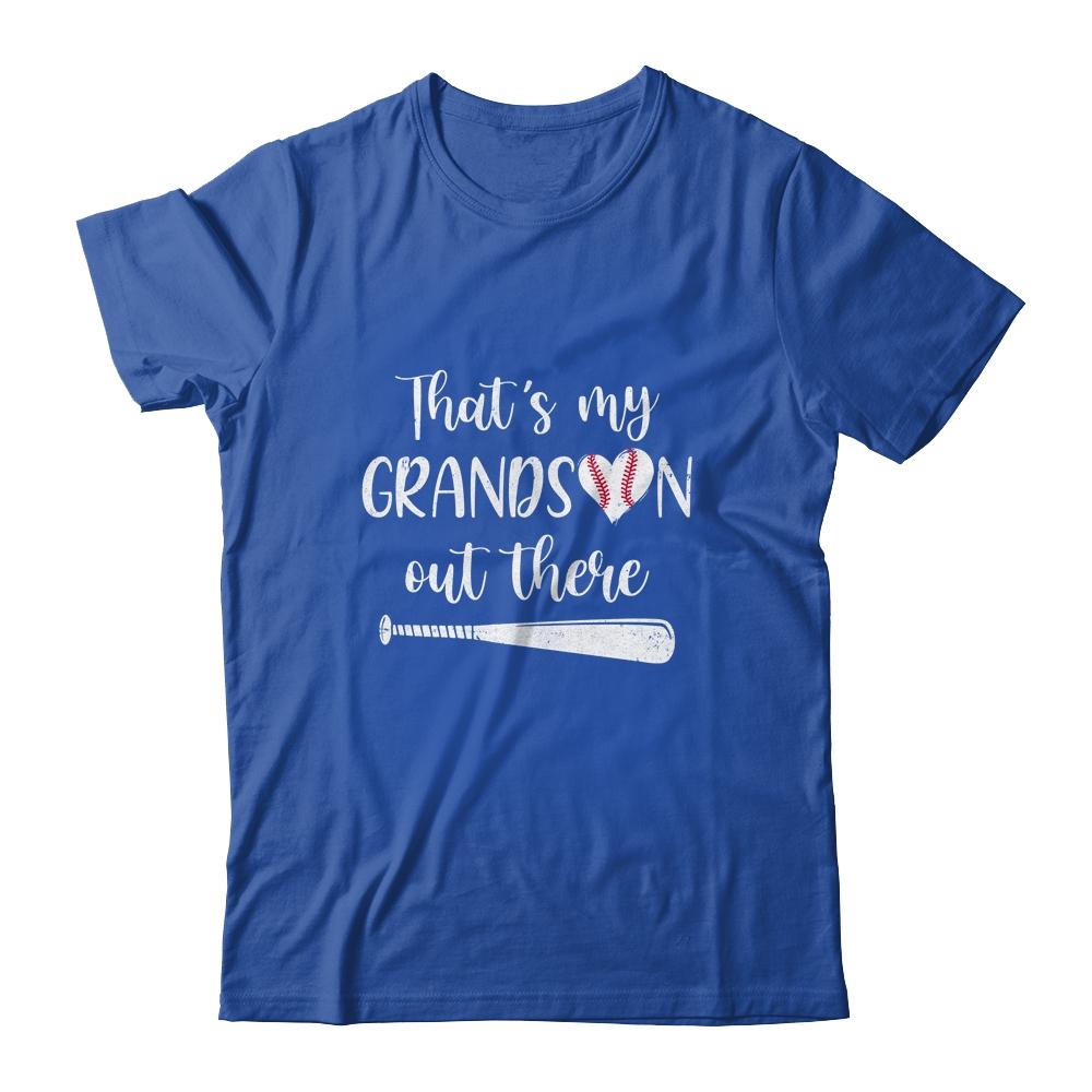 That's My Grandson Out There Baseball Grandma Nana-T-Shirt & Tank Top-Classic T-Shirt-Royal