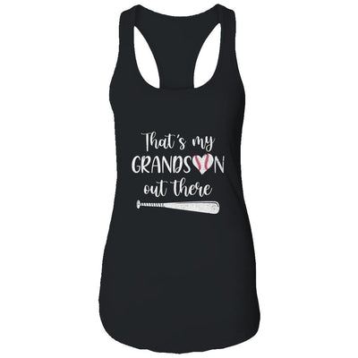 That's My Grandson Out There Baseball Grandma Nana-T-Shirt & Tank Top-Women's Ideal Racerback Tank-Black