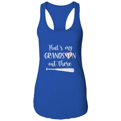 That's My Grandson Out There Baseball Grandma Nana-T-Shirt & Tank Top-Women's Ideal Racerback Tank-Royal