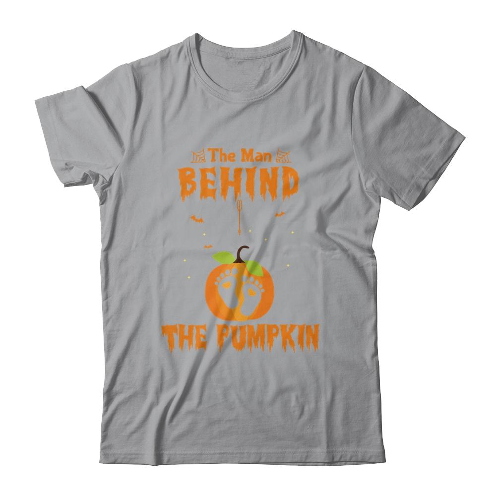 The Man Behind The Pumpkin Halloween Pregnancy-T-Shirt & Tank Top-Classic T-Shirt-Sport Grey