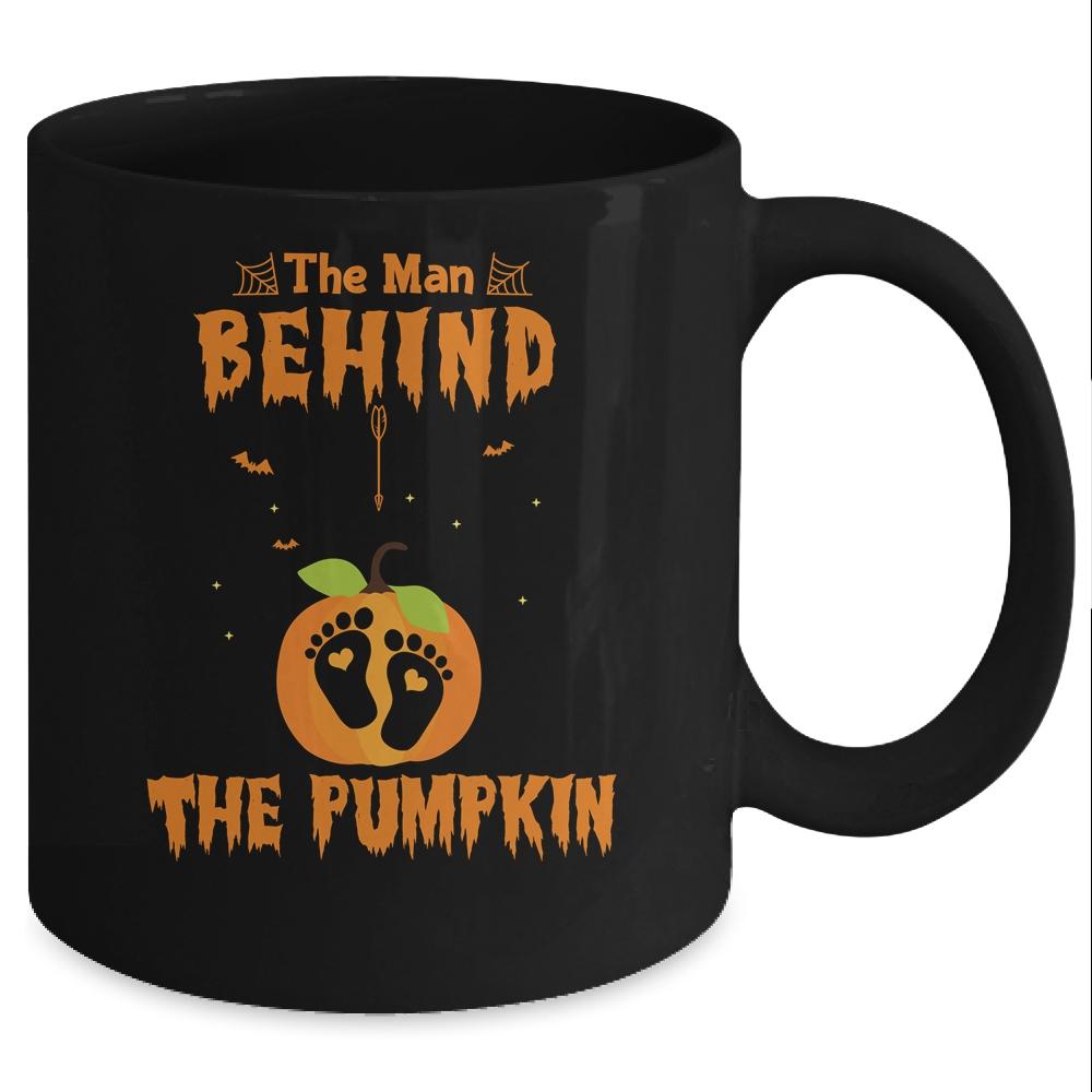 The Man Behind The Pumpkin Halloween Pregnancy Mug-Coffee Mug-Mug-Black