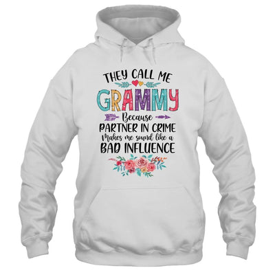 They Call Me Grammy Because Partner In Crime Mothers Day-T-Shirt & Tank Top-Pullover Hoodie-White