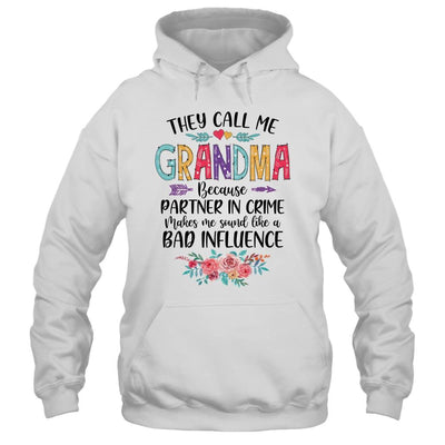 They Call Me Grandma Because Partner In Crime Mothers Day-T-Shirt & Tank Top-Pullover Hoodie-White