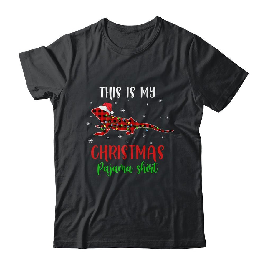 This Is My Christmas Pajama Shirt Bearded Dragon Red Plaid-T-Shirt & Sweatshirt-Classic T-Shirt-Black
