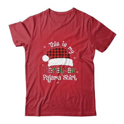 This Is My Christmas Pajama Shirt Christmas Red Plaid Hat-T-Shirt & Sweatshirt-Classic T-Shirt-Red