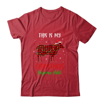 This Is My Christmas Pajama Shirt Cow Red Plaid-T-Shirt & Sweatshirt-Classic T-Shirt-Red