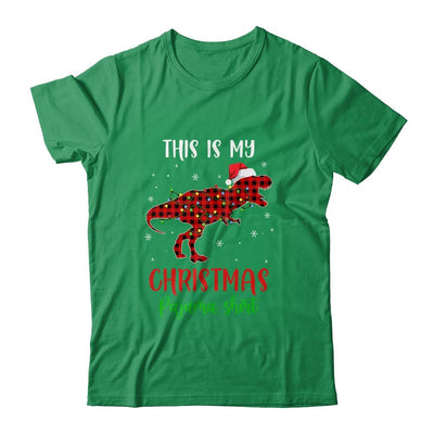 This Is My Christmas Pajama Shirt Dinosaur Red Plaid-T-Shirt & Sweatshirt-Classic T-Shirt-Irish Green