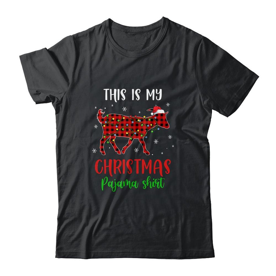 This Is My Christmas Pajama Shirt Goat Red Plaid-T-Shirt & Sweatshirt-Classic T-Shirt-Black