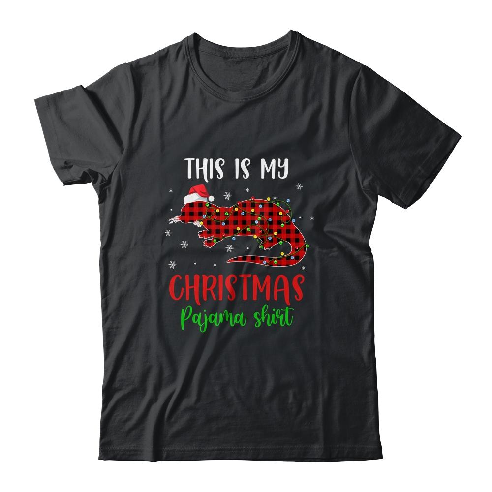 This Is My Christmas Pajama Shirt Otter Red Plaid-T-Shirt & Sweatshirt-Classic T-Shirt-Black