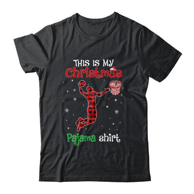 This Is My Christmas Pajama Shirt Red Plaid Basketball-T-Shirt & Sweatshirt-Classic T-Shirt-Black