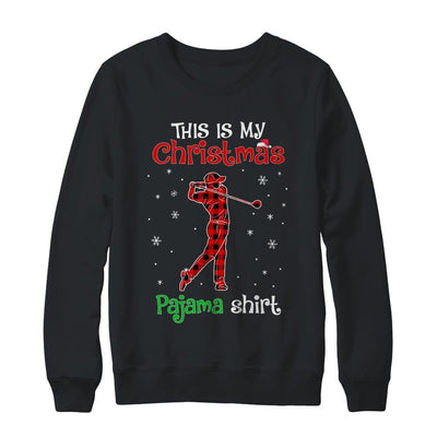 This Is My Christmas Pajama Shirt Red Plaid Golf-T-Shirt & Sweatshirt-Crewneck Sweatshirt-Black