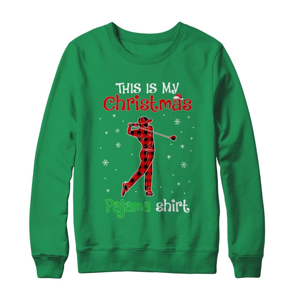 This Is My Christmas Pajama Shirt Red Plaid Golf-T-Shirt & Sweatshirt-Crewneck Sweatshirt-Irish Green