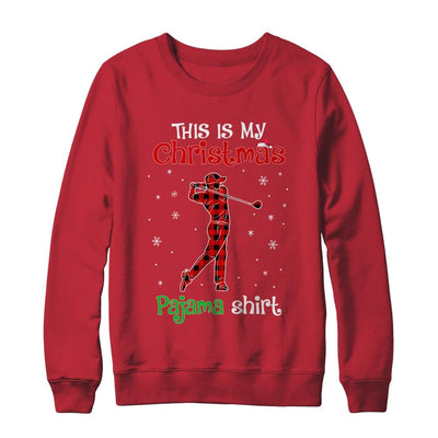 This Is My Christmas Pajama Shirt Red Plaid Golf-T-Shirt & Sweatshirt-Crewneck Sweatshirt-Red