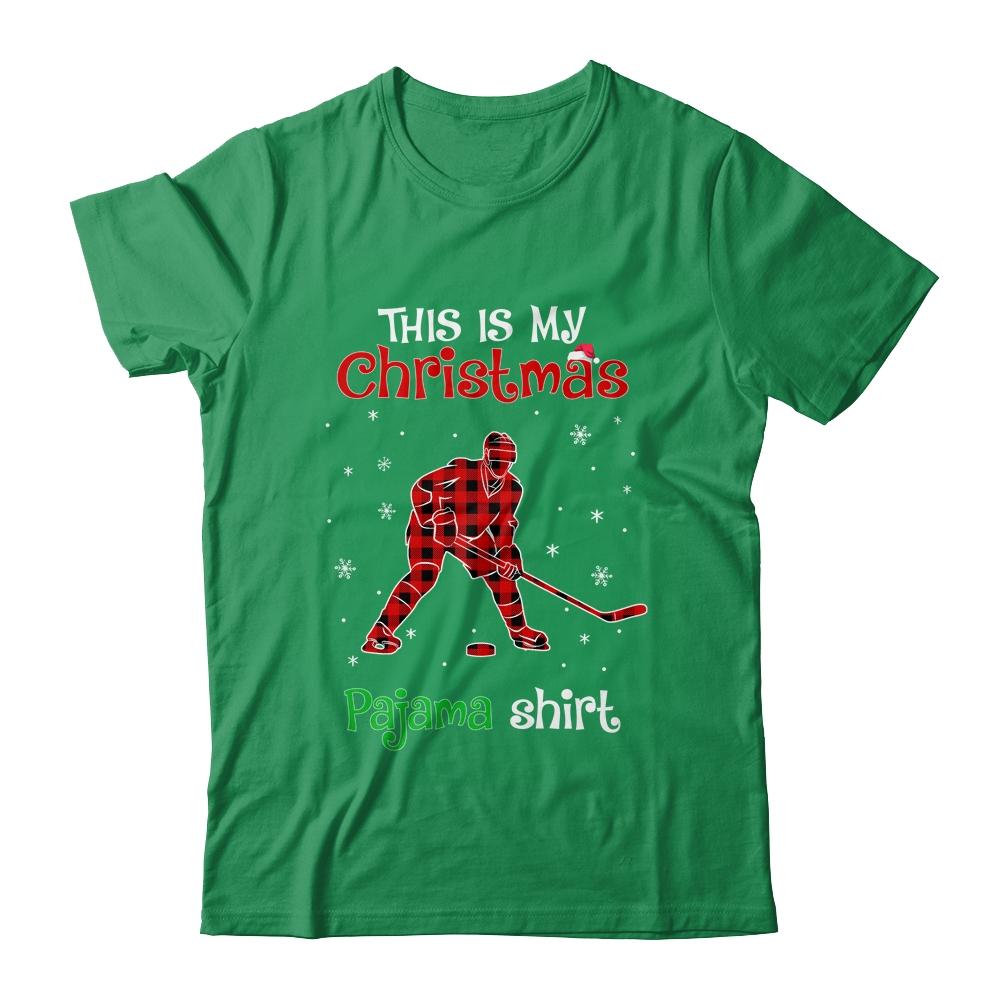 This Is My Christmas Pajama Shirt Red Plaid Hockey-T-Shirt & Sweatshirt-Classic T-Shirt-Irish Green