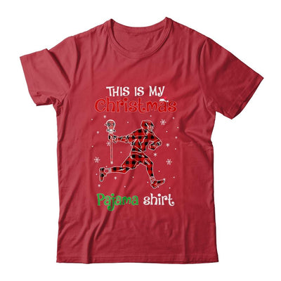 This Is My Christmas Pajama Shirt Red Plaid Lacrosse-T-Shirt & Sweatshirt-Classic T-Shirt-Red