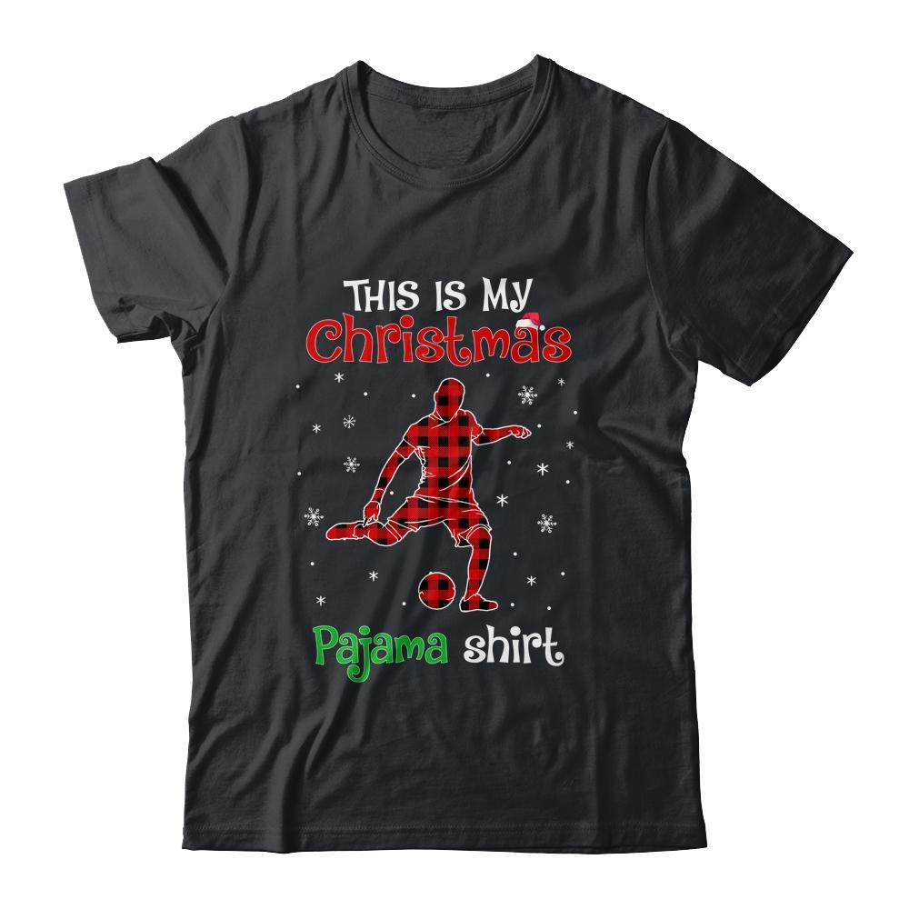 This Is My Christmas Pajama Shirt Red Plaid Soccer-T-Shirt & Sweatshirt-Classic T-Shirt-Black