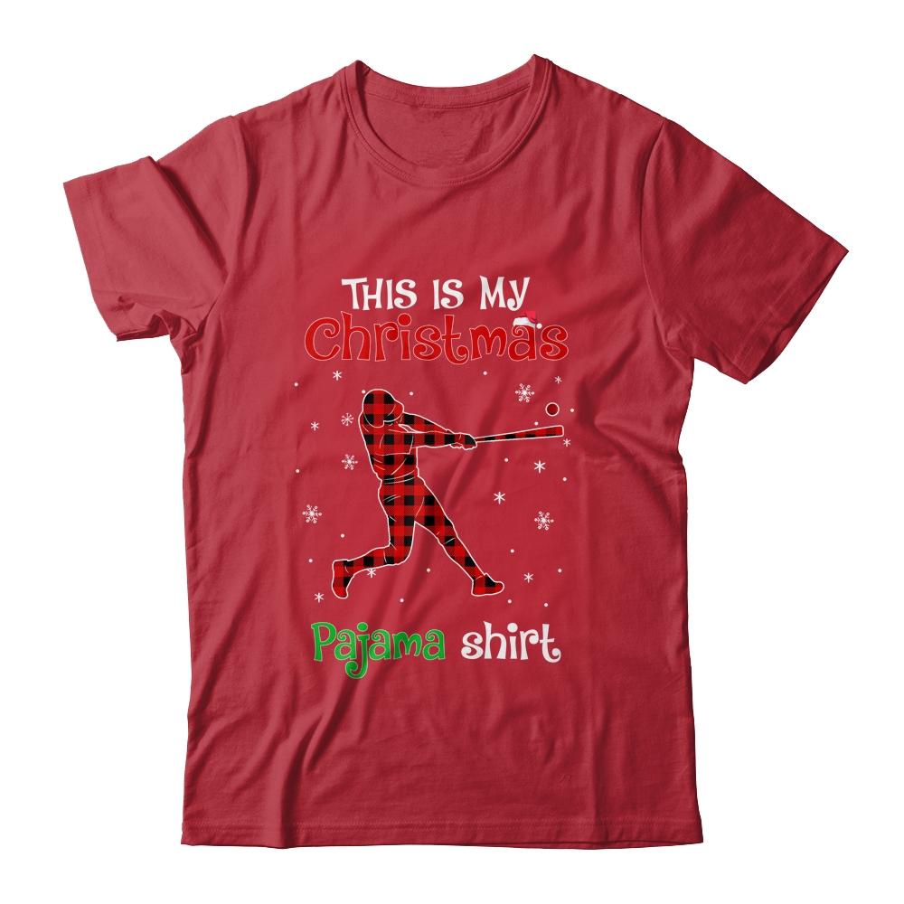 This Is My Christmas Pajama Shirt Red Plaid Softball-T-Shirt & Sweatshirt-Classic T-Shirt-Red