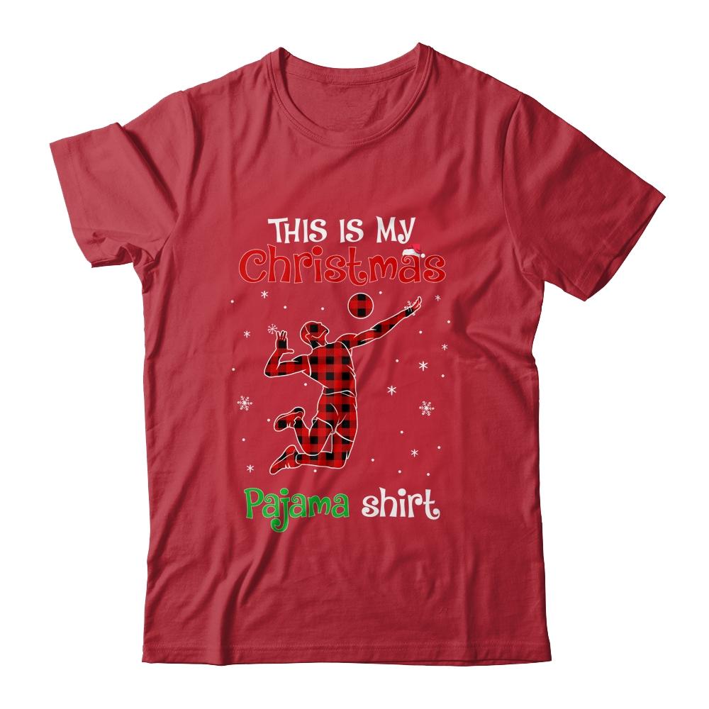 This Is My Christmas Pajama Shirt Red Plaid Volleyball-T-Shirt & Sweatshirt-Classic T-Shirt-Red