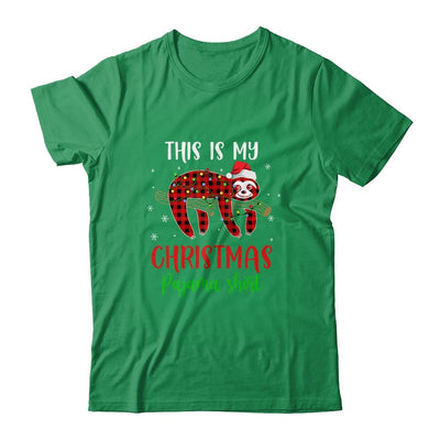 This Is My Christmas Pajama Shirt Sloth Red Plaid-T-Shirt & Sweatshirt-Classic T-Shirt-Irish Green