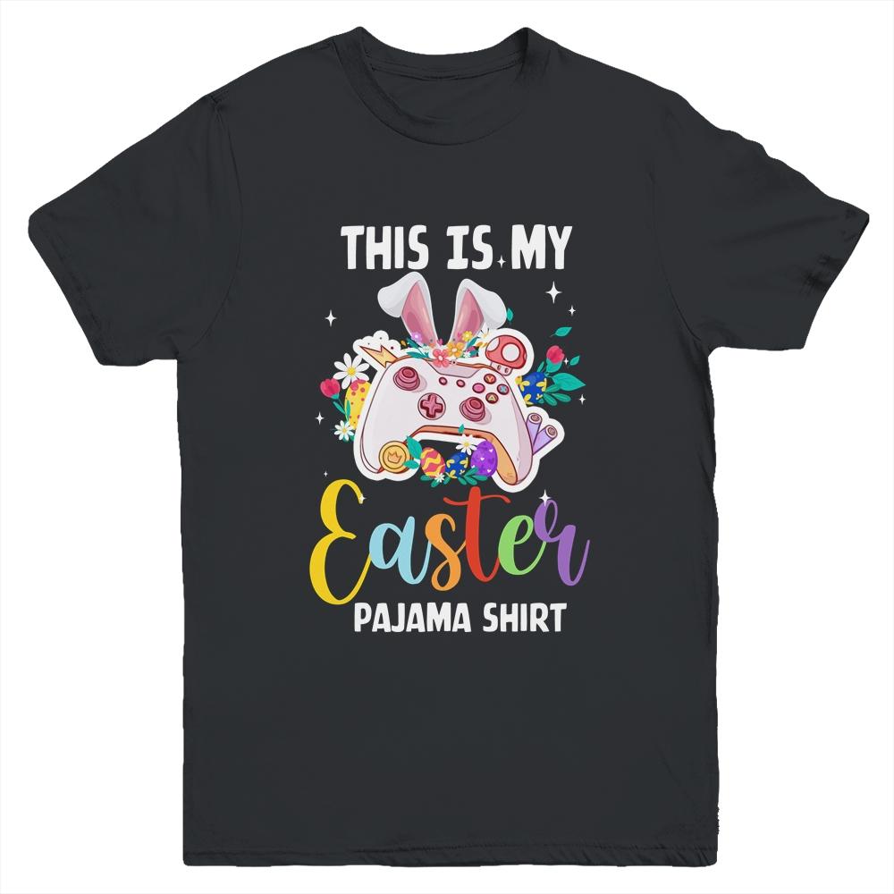 This Is My Easter Pajama Shirt Game Control Basket Gaming Youth-Youth Shirt-Youth T-Shirt-Black