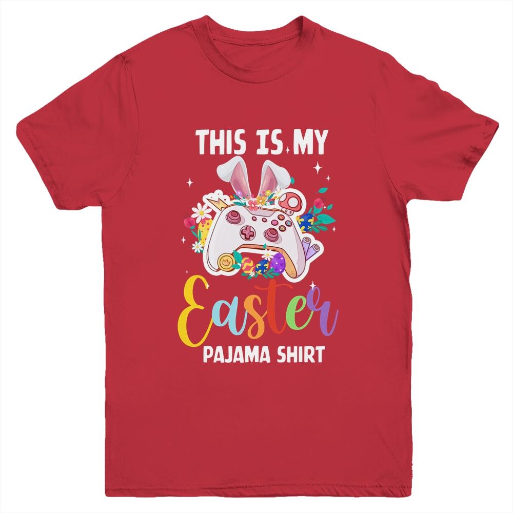 This Is My Easter Pajama Shirt Game Control Basket Gaming Youth-Youth Shirt-Youth T-Shirt-Red
